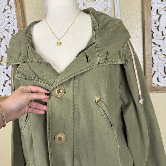 Free People | Women’s Joshua Tree Hooded Utility Anorak Jacket Green Military M - Picture 8 of 8
